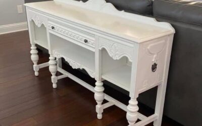 Heirloom Buffet made into a Sofa Table!